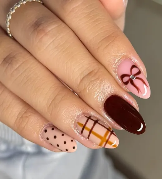 Neutral Plaid with Brown Accents